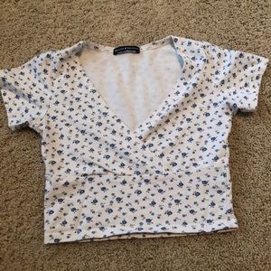 Brandy floral wrap shirt